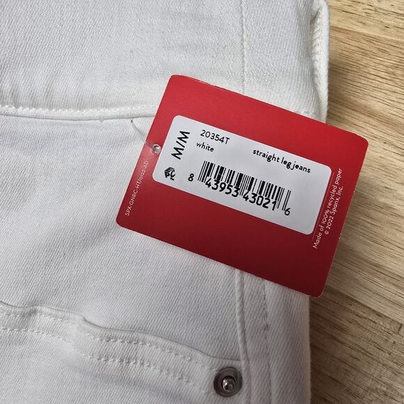 Spanx MT Tall Straight Leg Jean Pant White Pull-On Stretch Denim NWT - Picture 8 of 11